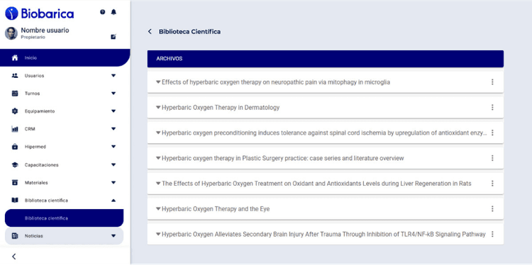 Desarrollo de investigación especializada en la Terapia de Oxígeno Hiperbárica y sus aplicaciones en distintas especialidades. Contará con papers actualizados que han sido publicados en revistas y portales de investigación.